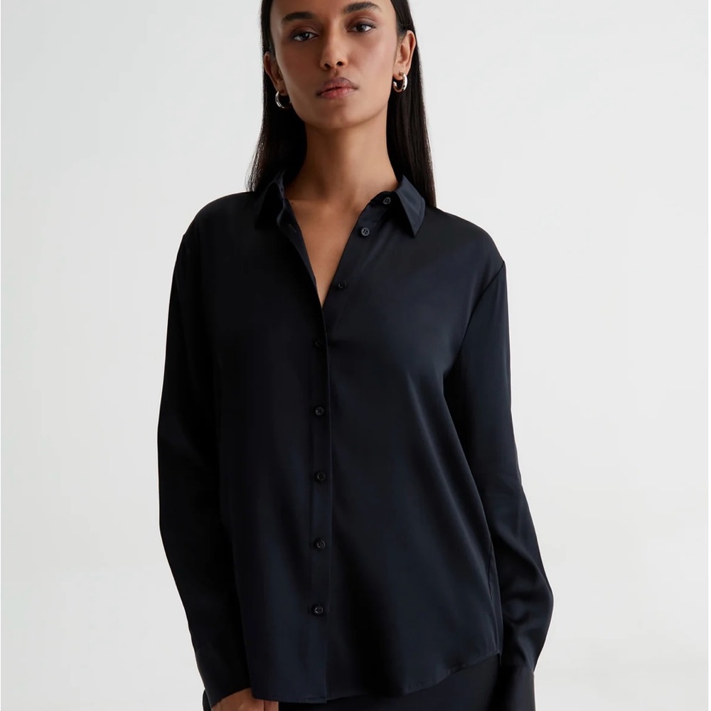 AG Jeans “Shiela” LUXE SILK RELAXED LONG SLEEVE SHIRT size M